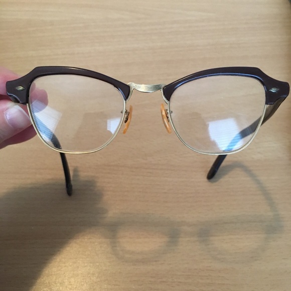 B&L Brass Vintage Eyeglasses Brown Gold Frames B L Bausch & Lomb Glasses Eyewear